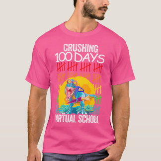 幸せな100日の学校のシャツ少年ディノギフトキッズ Tシャツ