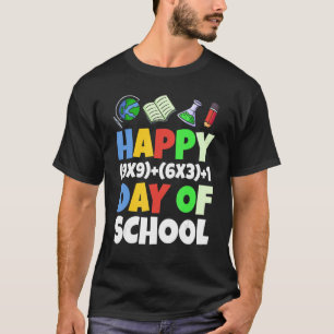 幸せな100日の学校の子供たち男の子の女の子Math Mathe Tシャツ