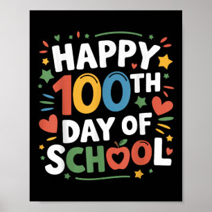 幸せな100日の学校の100カラフル日スマート ポスター
