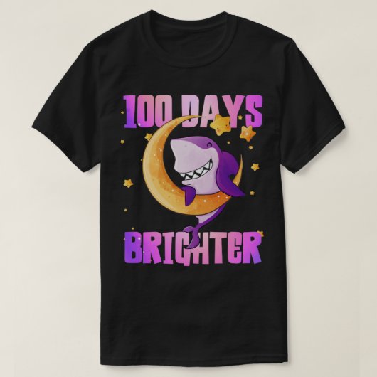幸せな100日の学校の100日明るい可愛いsh tシャツ (デザイン正面)