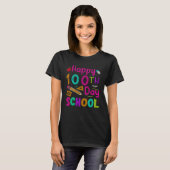 幸せな100日の学校先生子供100th Day o Tシャツ (正面フル)
