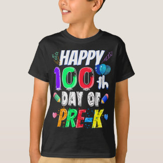 幸せな100日の学校贈り物100日のPre-K Tシャツ