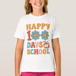 幸せな100日の学校、グルーヴフォント。 Tシャツ
