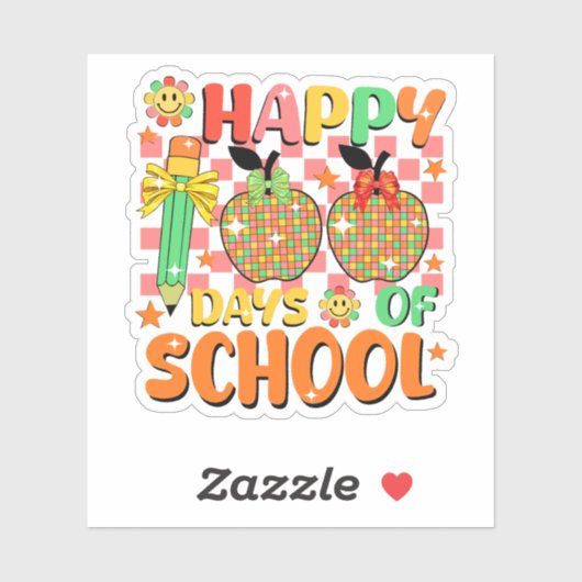 幸せな100日の学校。先生感謝 シール (シート)