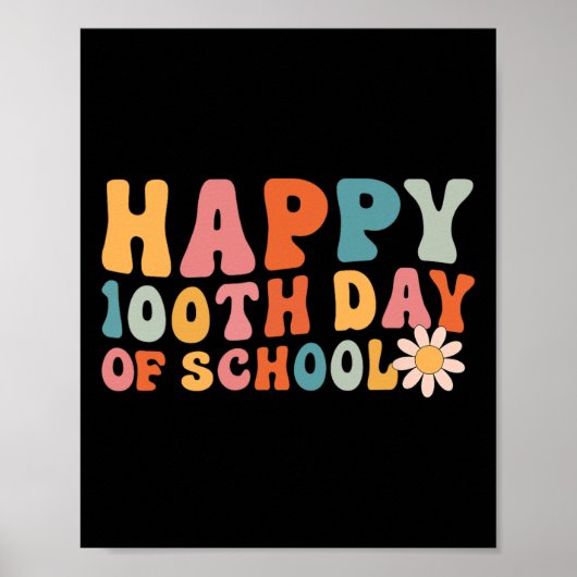幸せな100日学校の100の日明るい女の子 ポスター (正面)