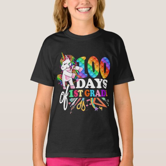 幸せな100日学校1年生先生ポップ・アートのIt Tシャツ (正面)
