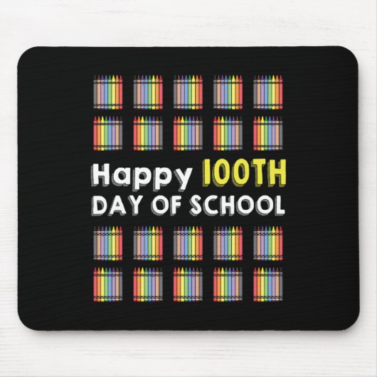 幸せな100日目の学生のおもしろい100日 マウスパッド (正面)