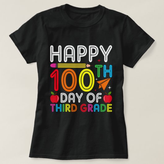 幸せな100日3年生 Tシャツ (デザイン正面)