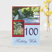 幸せな100番目の誕生日グリーティングカード カード (黄色い花)