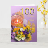 幸せな100番目の誕生日グリーティングカード カード (黄色い花)