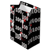 幸せな100番目の誕生日バルーン ミディアムペーパーバッグ (正面アングル)