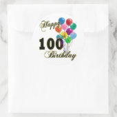 幸せな100誕生日ギフトと誕生日アパレル ラウンドシール (バッグ)