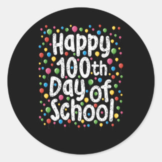 幸せな100thの日の学生先生若者 ラウンドシール