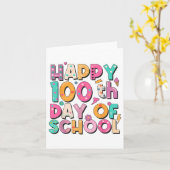 幸せな100th日の学校の先生子供100日 カード (黄色い花)