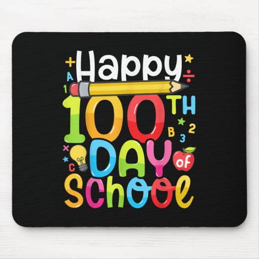 幸せな100th日の学校の先生子供100日 マウスパッド (正面)