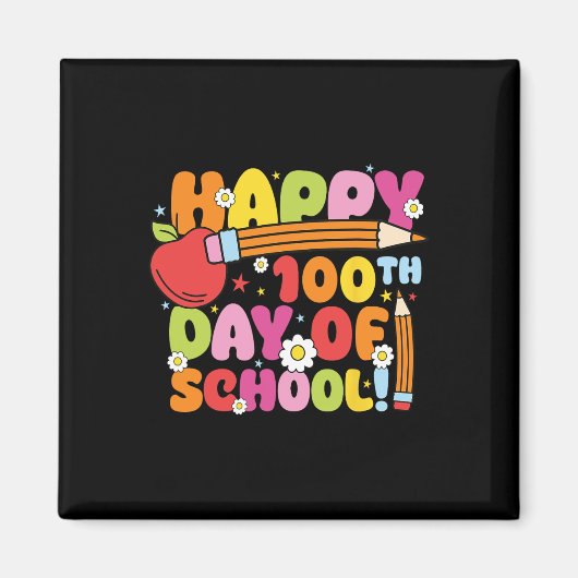 幸せな100th日の学校の先生子供100日 マグネット (正面)