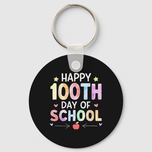 幸せな100th日の学校の先生子供100 キーホルダー (正面)