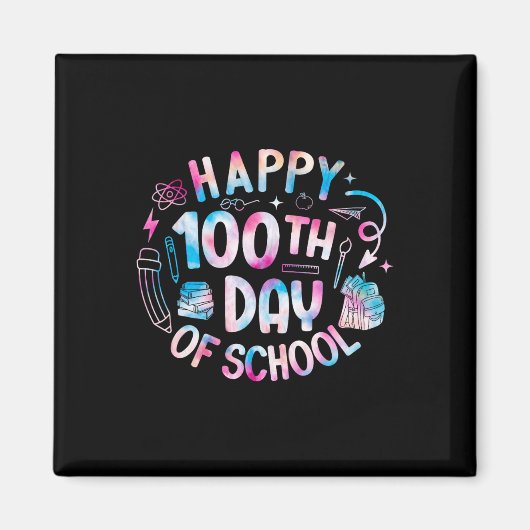 幸せな100th日の学校の先生100日のScho マグネット (正面)