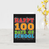 幸せな100th日の学校先生学生子供100 カード (黄色い花)