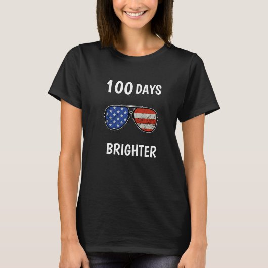 幸せな100th日の学校100日明るい愛S Tシャツ (正面)