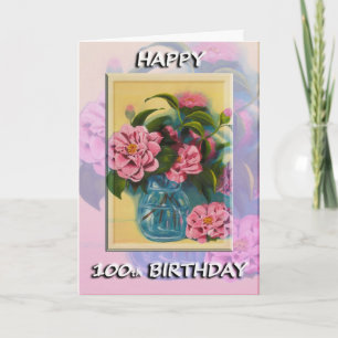 幸せな100th誕生日の挨拶状 カード