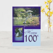 幸せな100th誕生日の挨拶状 カード (黄色い花)