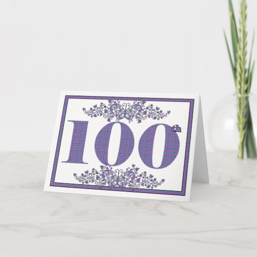 幸せな100th誕生日ジンガムカード カード (正面)