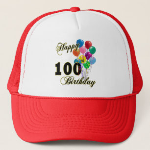 幸せな100th誕生日プレゼントおよび誕生日の服装 キャップ