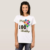 幸せな100th誕生日プレゼントおよび誕生日の服装 tシャツ (正面フル)