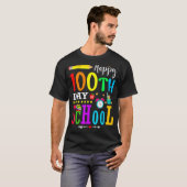 幸せな100th day of school 100日先生学生 tシャツ (正面フル)