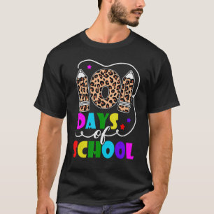 幸せな101日の学校レオパード学生100日 Tシャツ