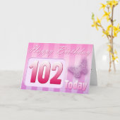 幸せな102nd誕生日の祖母の大叔母のお母さん カード (黄色い花)