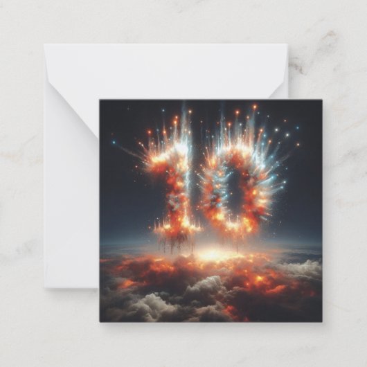 幸せな10th B-Dayグリーティングカード ノートカード (正面)