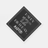 幸せな12番目の誕生日;アールデコスタイル;名前をカスタムする スタンダードランチョンナプキン (角)