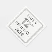 幸せな12番目の誕生日;アールデコスタイル;名前をカスタムする スタンダードランチョンナプキン (角)