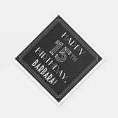 幸せな15番目の誕生日;アールデコスタイル;名前をカスタムする スタンダードランチョンナプキン (角)