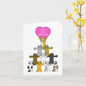 幸せな16誕生日の猫たち カード (黄色い花)