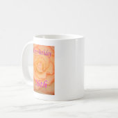 幸せな16誕生日黄色い花とピンクのトリム コーヒーマグカップ (正面左)