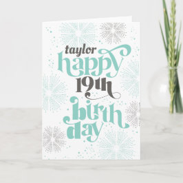 幸せな19誕生日カスタマイズ可能グリーティングカード カード