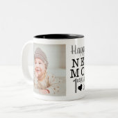 幸せな1st母の日の新しい母の写真 ツートーンマグカップ (正面左)