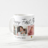 幸せな1st母の日の新しい母5写真コラージュ コーヒーマグカップ (正面左)