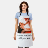 幸せな1st母の日の母最高のは今まで写真名を追加 エプロン (着用した状態)