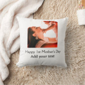 幸せな1st母の日の母最高のは今まで写真名を追加 クッション (ブランケット)