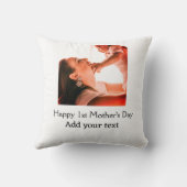 幸せな1st母の日の母最高のは今まで写真名を追加 クッション (裏面)