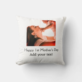幸せな1st母の日の母最高のは今まで写真名を追加 クッション