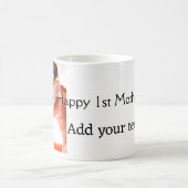 幸せな1st母の日の母最高のは今まで写真名を追加 コーヒーマグカップ (中央)
