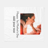 幸せな1st母の日の母最高のは今まで写真名を追加 フリースブランケット (正面(横))