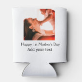 幸せな1st母の日の母最高のは今まで写真名を追加 缶クーラー (裏面)