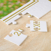 幸せな1st母の日ママとベビー写真金ゴールド ジグソーパズル (側面)