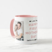 幸せな1st母の日2フォトコラージュ新しい母 マグカップ (正面左)